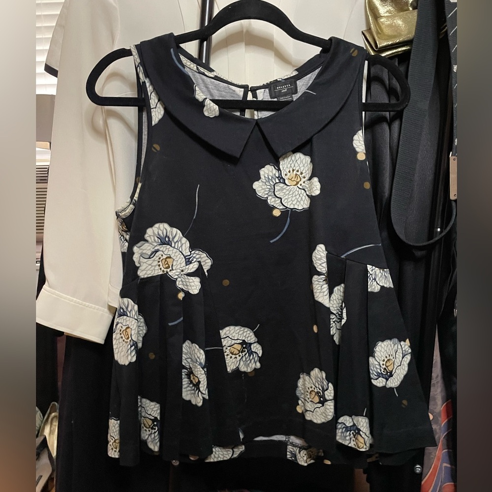 Deletta Tank Top, Peter Pan Collar